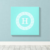 Toile Robin Oeuf Wht Clé Grecque Rnd XL Cadre En Monogra (Insitu (Plancher de Bois))