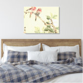 Toile Robins et Peony japon fleurs vintages art (Insitu(Chambre))