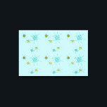 Toile Robin's Oeuf Blue Starbursts Canvas Imprimer<br><div class="desc">Ce Robin's Oeuf Blue Iconic Atomic Starbursts Stretched Canvas Print motif est doté d'étoiles atomiques emblématiques. C'est vrai ! L’ancienne école, arrière - plan de couleur bleu oeuf de robin avec des taches d’or, est la toile de fond idéale pour les cercles turquoise, apaisants et vert poire kitsch. Les taches...</div>