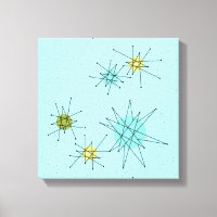 Robin's Oeuf Blue Starbursts Canvas Imprimer