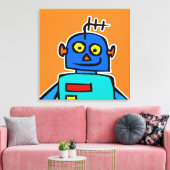 Toile Robot Cartoon Bleu Géant Impression (Insitu(Salon))