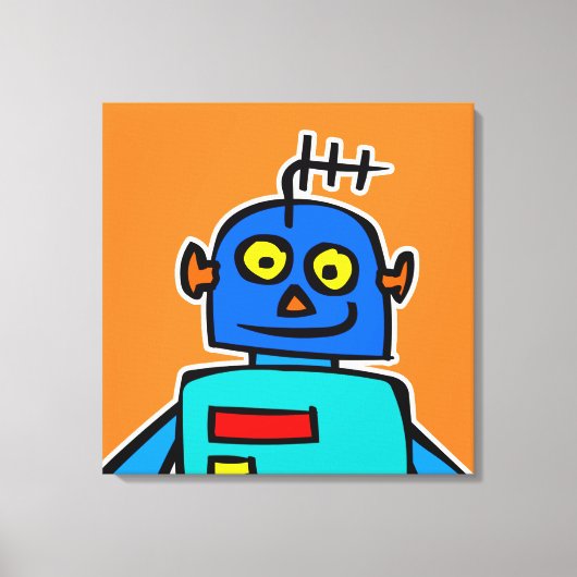 Toile Robot Cartoon Bleu Géant Impression (Recto)