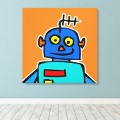 Toile Robot Cartoon Bleu Géant Impression (Insitu (Plancher de Bois))