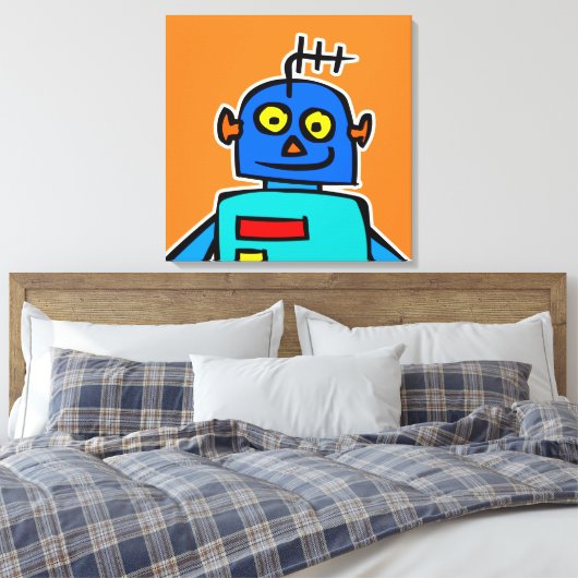Toile Robot Cartoon Bleu Géant Impression (Insitu(Chambre))