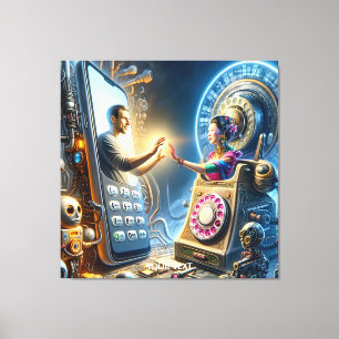 Toile Robots Imaginaires de téléphones mignons Hommes