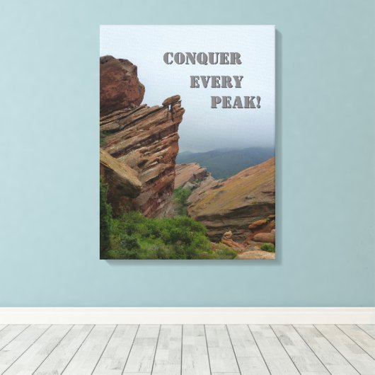 Toile Rochers Rouges Ascent : Conquérir Chaque Pic (Insitu (Plancher de Bois))