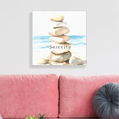 Toile Roches de sérénité de la plage de sable Océan (Insitu(Salon))