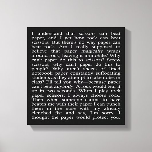 Toile Rock, papier, ciseaux (Recto)