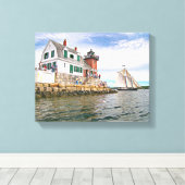 Toile Rockland Breakwater Lighthouse, Maine Canvas Impri (Insitu (Plancher de Bois))