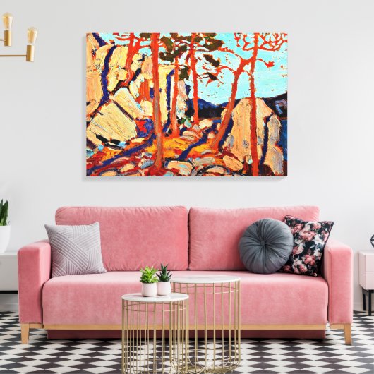 Toile Rocks de Pine Cleft par Tom Thomson (Insitu(Salon))