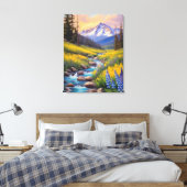 Toile Rocky Mountain Spring Meadow Sunshine Lupins Creek (Insitu(Chambre))