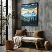 Toile Rocky Mountains Canada Travel Poster Canvas Art