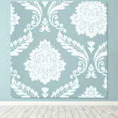 Toile Rococo Damask Art I Duck Egg Blue+Teal (Insitu (Plancher de Bois))