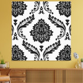 Toile Rococo Damask Lg Pattern Black on White (Insitu(Salon))