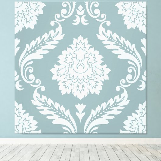 Toile Rococo Damask Lg Pattern Duck Egg Blue+Teal (Insitu (Plancher de Bois))