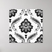 Toile Rococo Damask Lg Pattern Grey Black White (Recto)