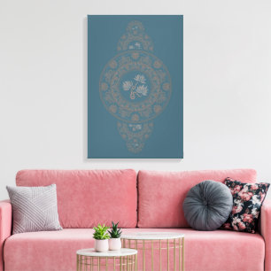 Toile Rococo Lotus en or personnalisé Mur Mandala orneme