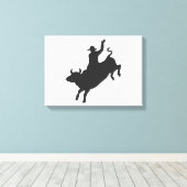Toile Rodeo Bull Ride silhouette (Insitu (Plancher de Bois))