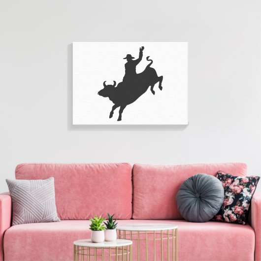 Toile Rodeo Bull Ride silhouette (Insitu(Salon))