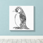 Toile Roi artistique Penguin Zendoodle 6 (Insitu (Plancher de Bois))