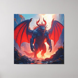 Toile Roi Démon : Art de l'Ombre du Dragon Éternel