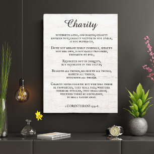 Toile Roi James Bible Verse 1 Corinthiens 13 Rustique