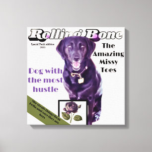 Toile Rolling Bone chien magazine totalement personnalis
