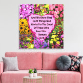 TOILE ROMAINS FLORAUX JOLIMENT 8:28 BIBLE VERSE (Insitu(Salon))