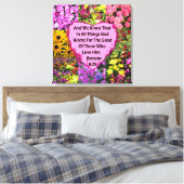 TOILE ROMAINS FLORAUX JOLIMENT 8:28 BIBLE VERSE (Insitu(Chambre))