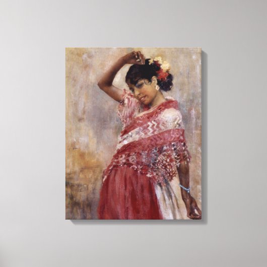 Toile Romani Gypsy Woman Dancing (par Albert Edelfeel) (Recto)