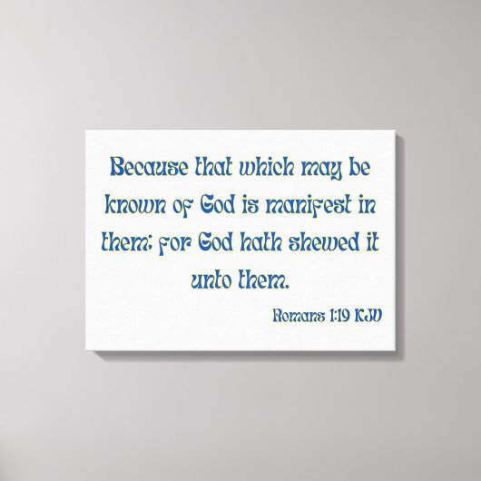 Toile Romans 1:19 Bible Verse KJV Wall Art (Recto)