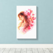 Toile Romantic Floral Portrait Soft Valentine Love Art (Insitu (Plancher de Bois))