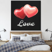 Toile Romantic Sparkling Red Hearts "Love" Glitter Desig (Insitu(Chambre))