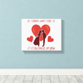 Toile romantique de Saint-Valentin enveloppée (Insitu (Plancher de Bois))