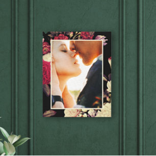 Toile Romantique Moody Floral Photo Noir