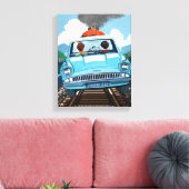 Toile Ron & HARRY POTTER™ en voiture volante vers HOGWAR (Insitu(Salon))