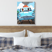 Toile Ron & HARRY POTTER™ en voiture volante vers HOGWAR (Insitu(Chambre))