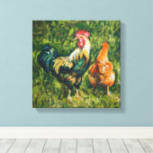Toile Rooster and Hen (Insitu (Plancher de Bois))