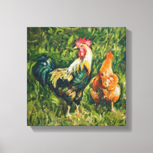Toile Rooster and Hen (Recto)