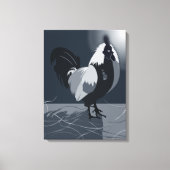 Toile Rooster Bird Pays Animal Midnight-Blue Kitchen (Recto)