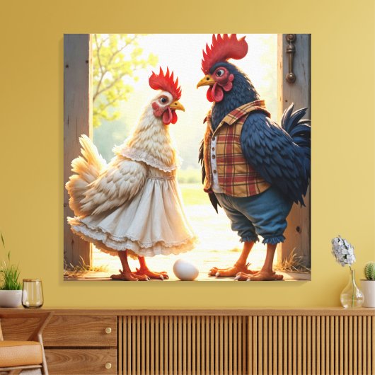 Toile Rooster et Humour Hen (Insitu(Salon))