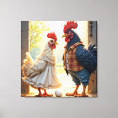 Toile Rooster et Humour Hen (Recto)