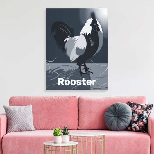 Toile Rooster Fière Cuisine bleu foncé Décor (Insitu(Salon))
