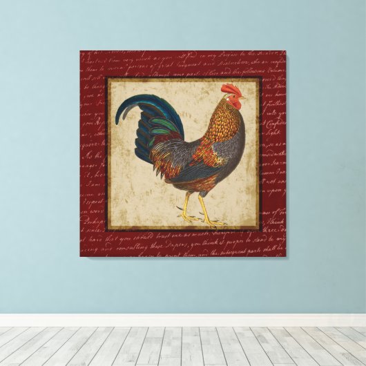 Toile Rooster rouge (Insitu (Plancher de Bois))