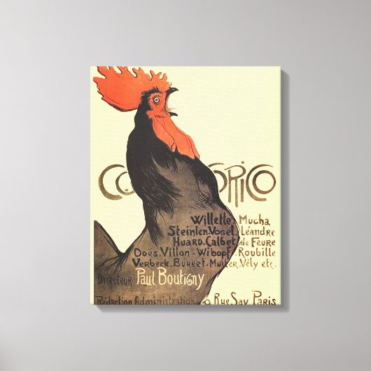 Toile Rooster Steinlen Cocorico (Recto)