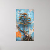 Toile Rooted in Ruin: A Bonsai of Resilience Against Tim (Recto)