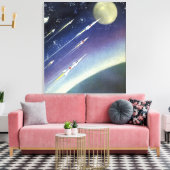 Toile Roquettes de science-fiction vintages dans l'espac (Insitu(Salon))