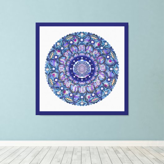 Toile Rosace bleue (Insitu (Plancher de Bois))