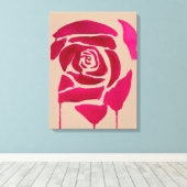 Toile Rose Abstrait aquarelle fleurie art original (Insitu (Plancher de Bois))