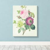 Toile Rose, anémone et clématide (Insitu (Plancher de Bois))
